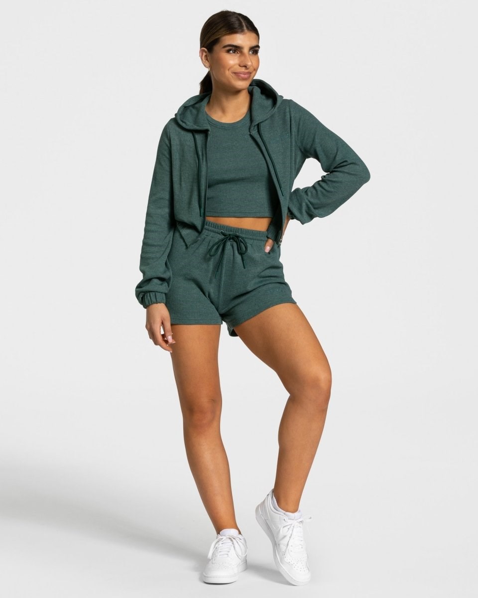 TEVEO Lounge Zip Hoodie Dunkelgrün | 946510JKE