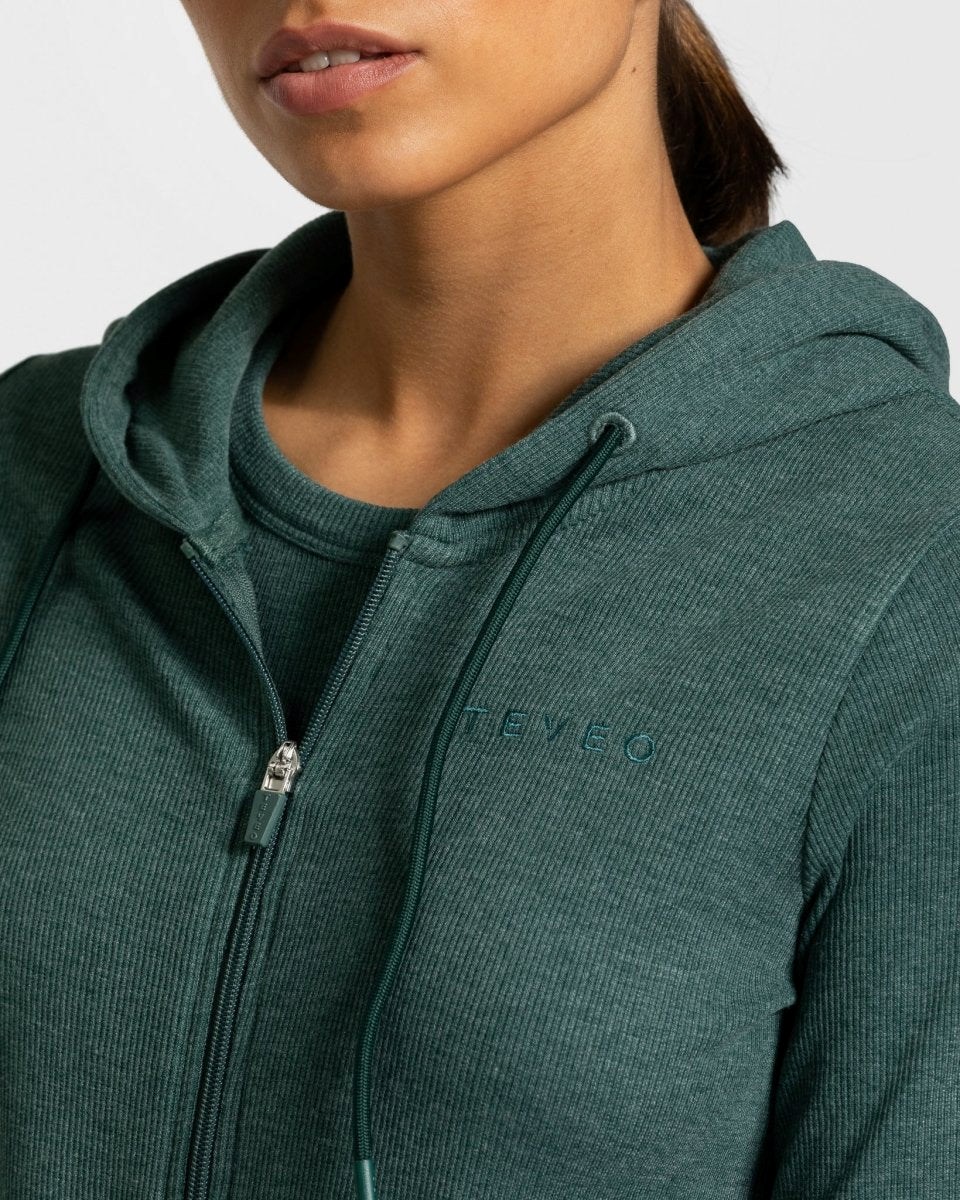 TEVEO Lounge Zip Hoodie Dunkelgrün | 946510JKE