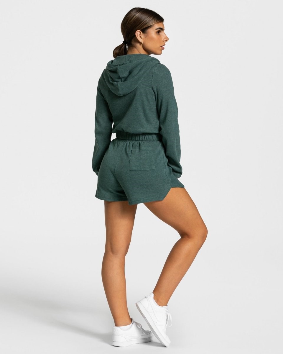 TEVEO Lounge Zip Hoodie Dunkelgrün | 946510JKE