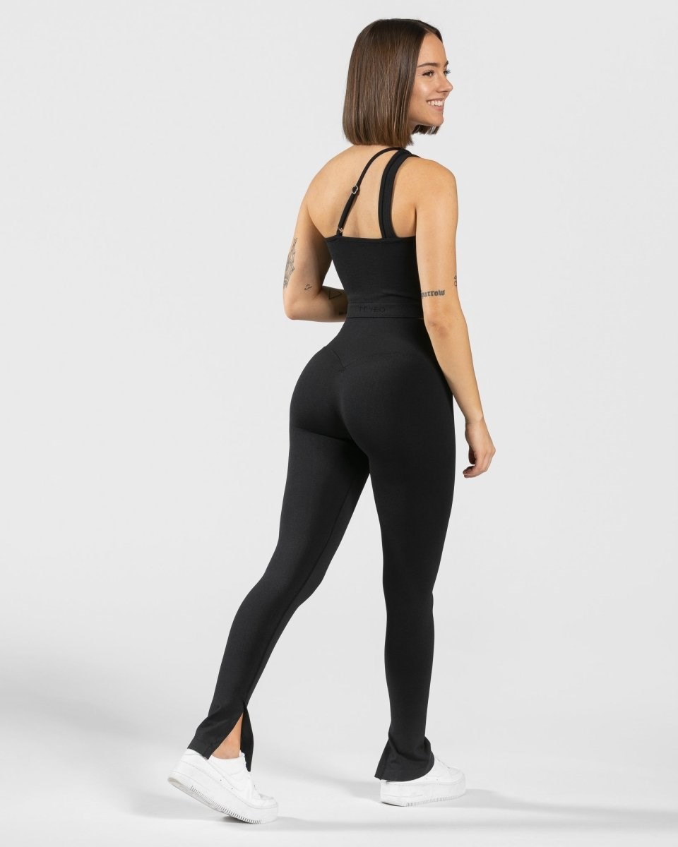 TEVEO Sassy One Shoulder Top Schwarz | 654328TFO