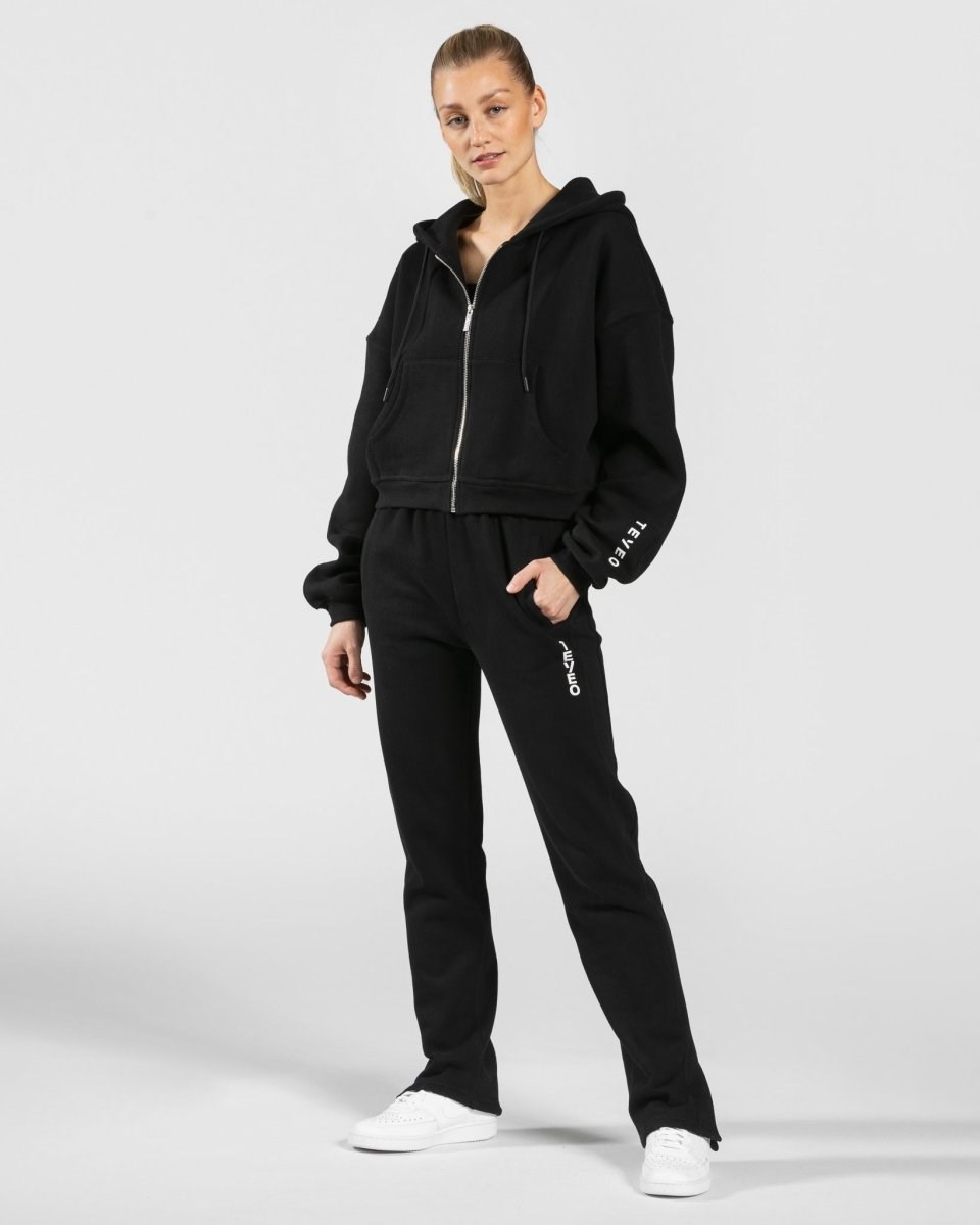 TEVEO Sassy Slit Jogger Schwarz | 857412JIF
