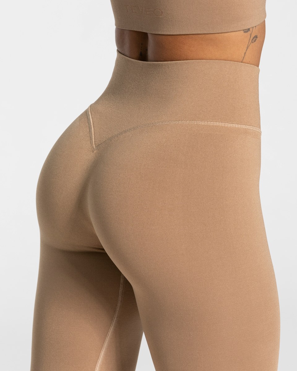TEVEO Sassy Slit Leggings Beige | 204639PZI