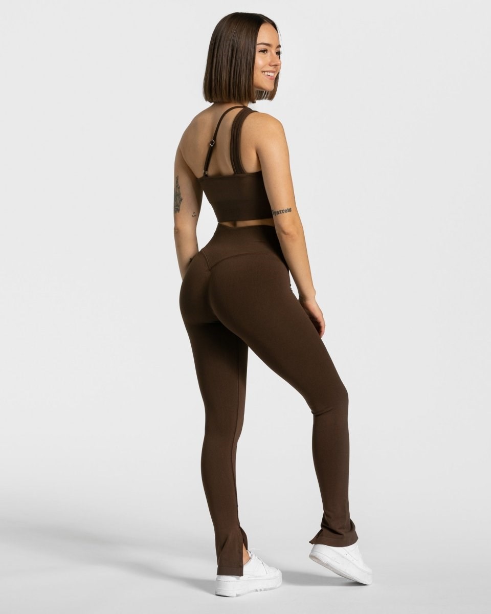 TEVEO Sassy Slit Leggings Braun | 492680FHU