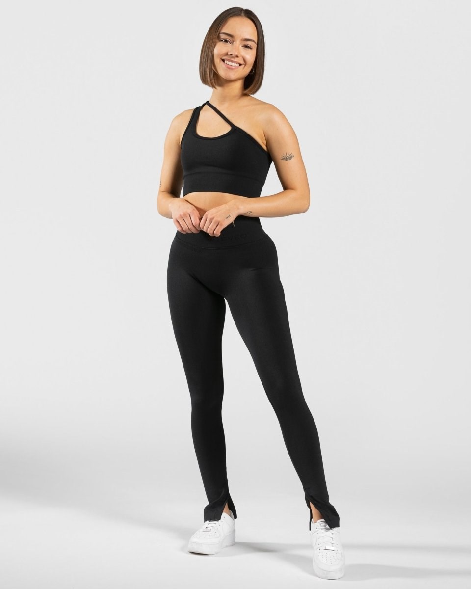 TEVEO Sassy Slit Leggings Schwarz | 672401OYW