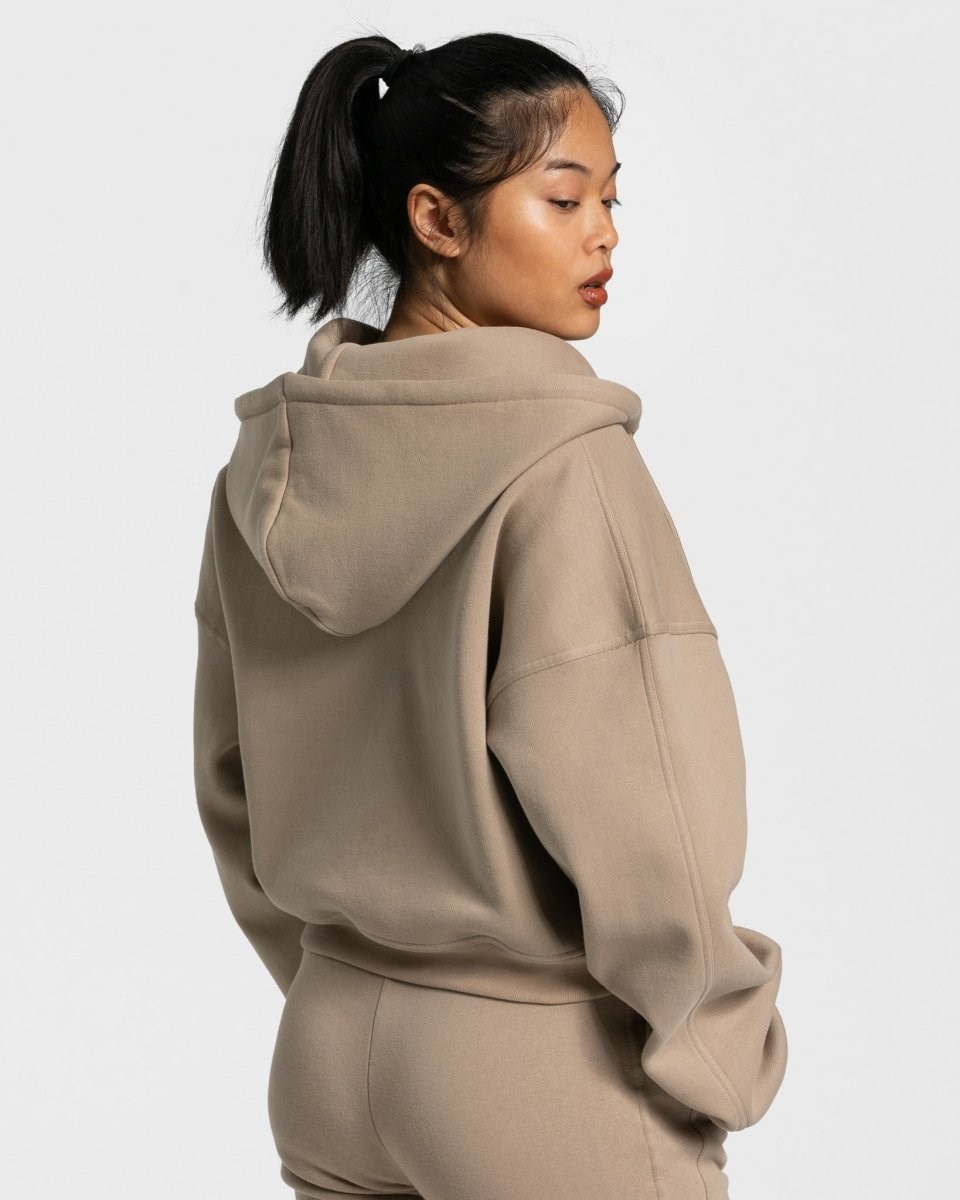 TEVEO Sassy Zip Hoodie Beige | 263154SZD