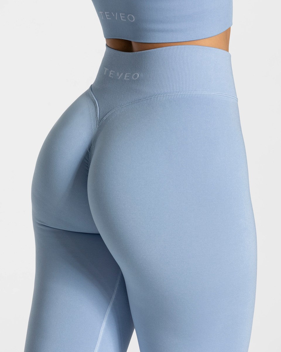 TEVEO Statement Scrunch Leggings Blau | 312690ETQ