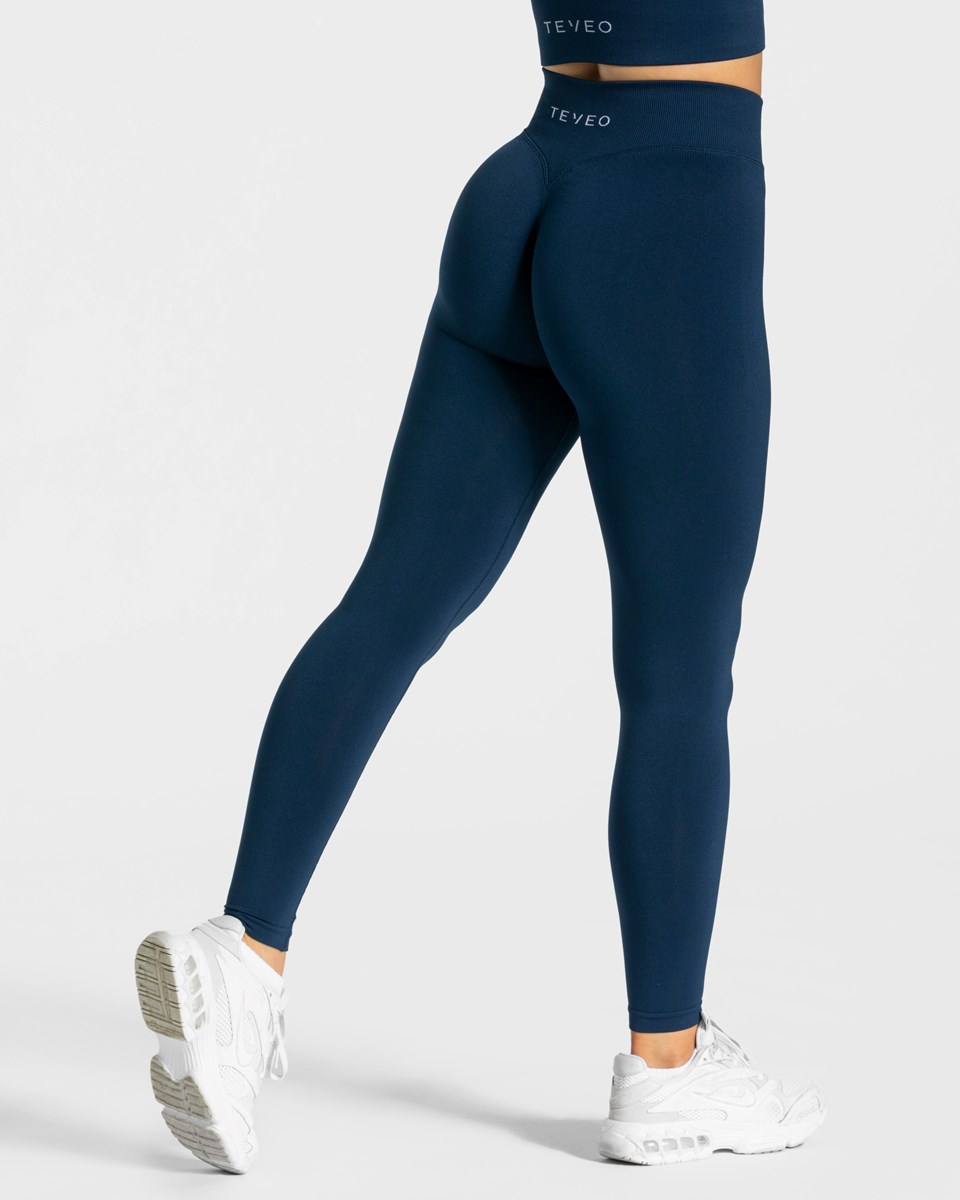TEVEO Statement Scrunch Leggings Dunkelblau | 405312MZB