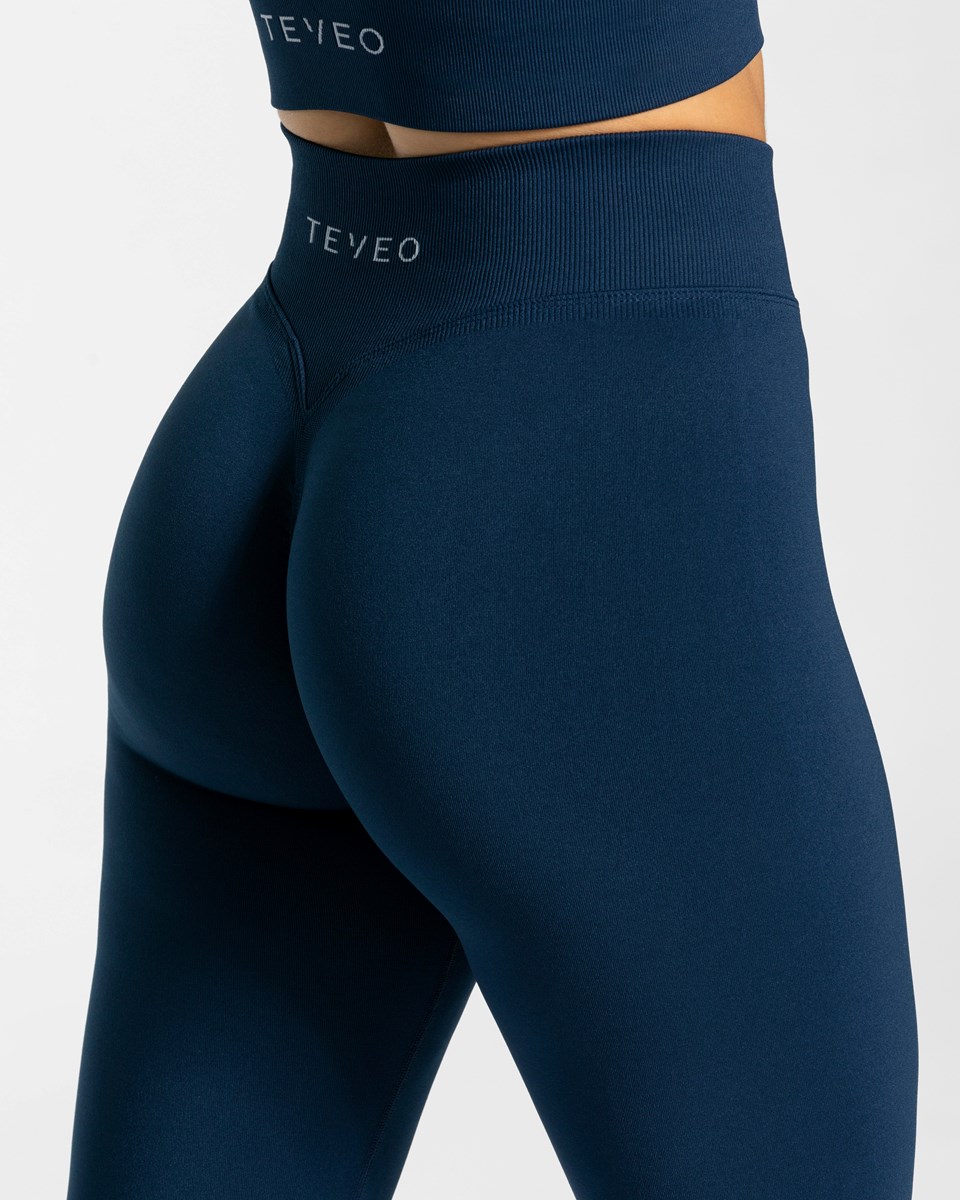 TEVEO Statement Scrunch Leggings Dunkelblau | 405312MZB