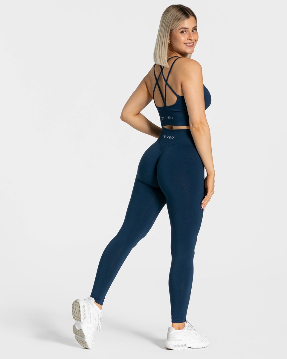 TEVEO Statement Scrunch Leggings Dunkelblau | 405312MZB