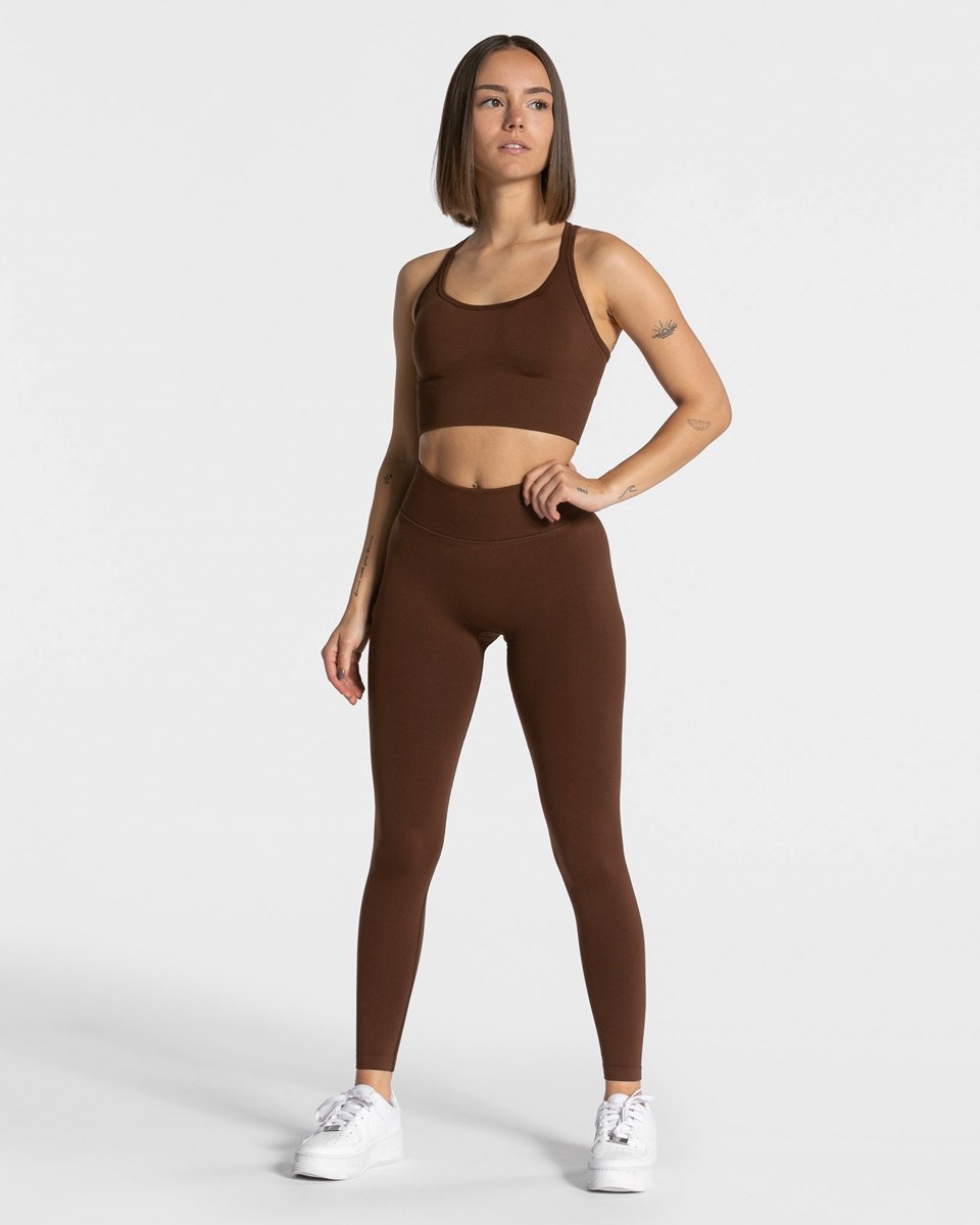 TEVEO Statement Scrunch Leggings Kaffee | 485716FEX