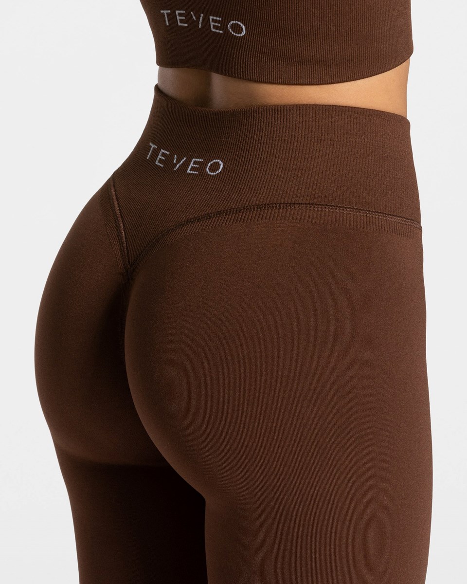 TEVEO Statement Scrunch Leggings Kaffee | 485716FEX