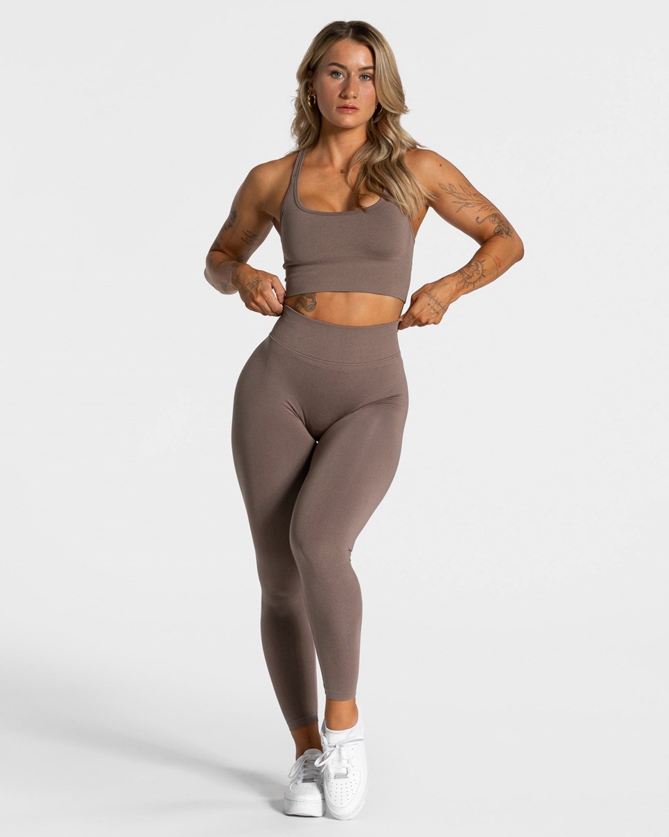 TEVEO Statement Scrunch Leggings Mokka | 617208QUM
