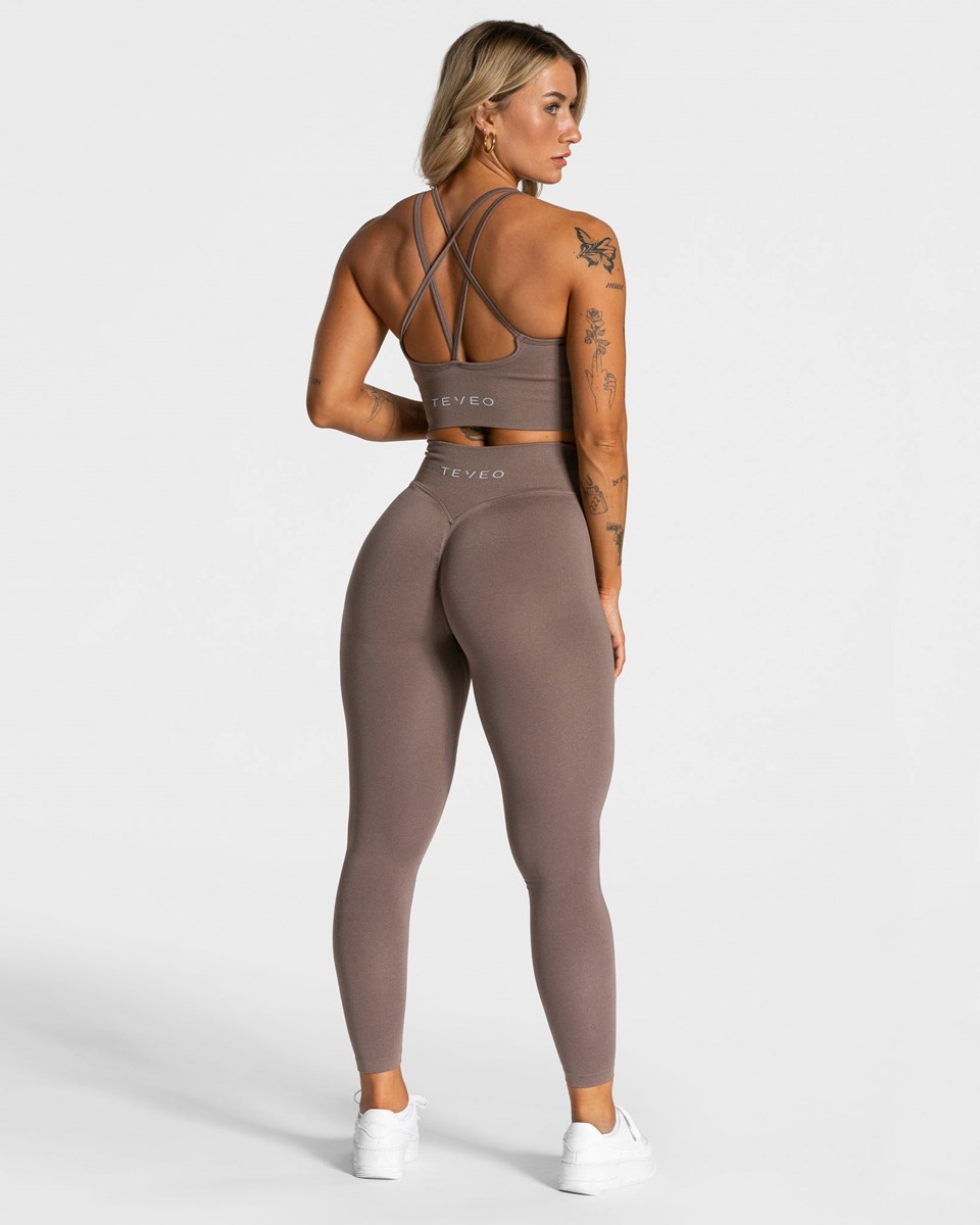 TEVEO Statement Scrunch Leggings Mokka | 617208QUM