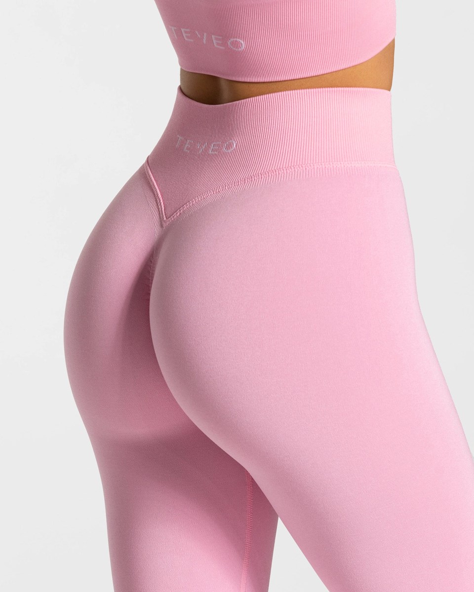 TEVEO Statement Scrunch Leggings Rosa | 236198DPX