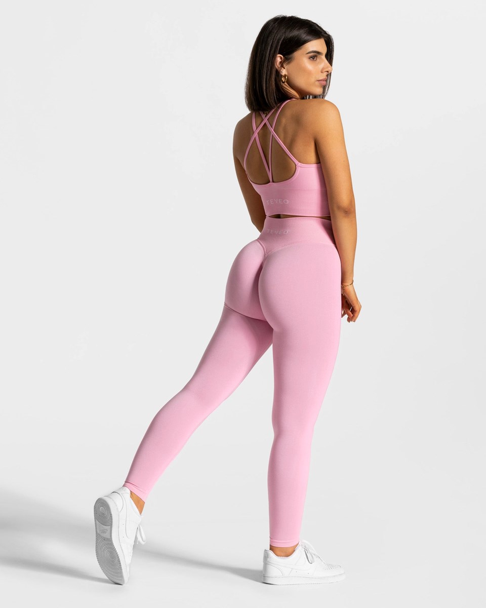 TEVEO Statement Scrunch Leggings Rosa | 236198DPX