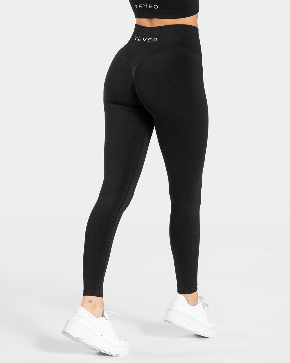 TEVEO Statement Scrunch Leggings Schwarz | 147852QSH