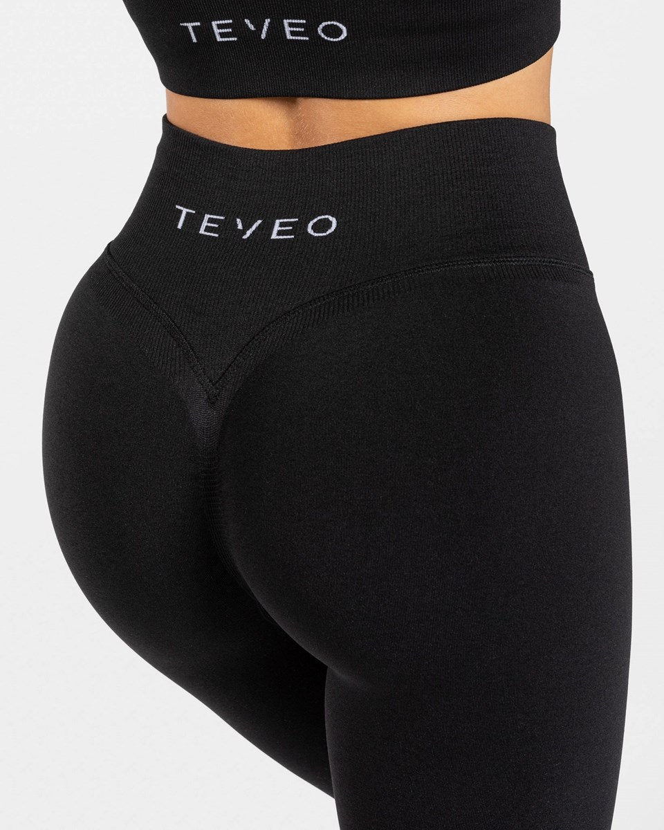 TEVEO Statement Scrunch Leggings Schwarz | 147852QSH