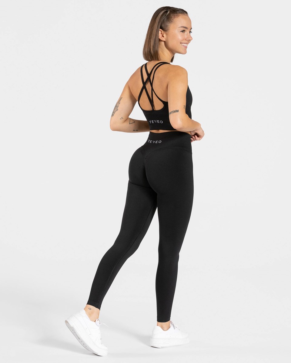 TEVEO Statement Scrunch Leggings Schwarz | 147852QSH
