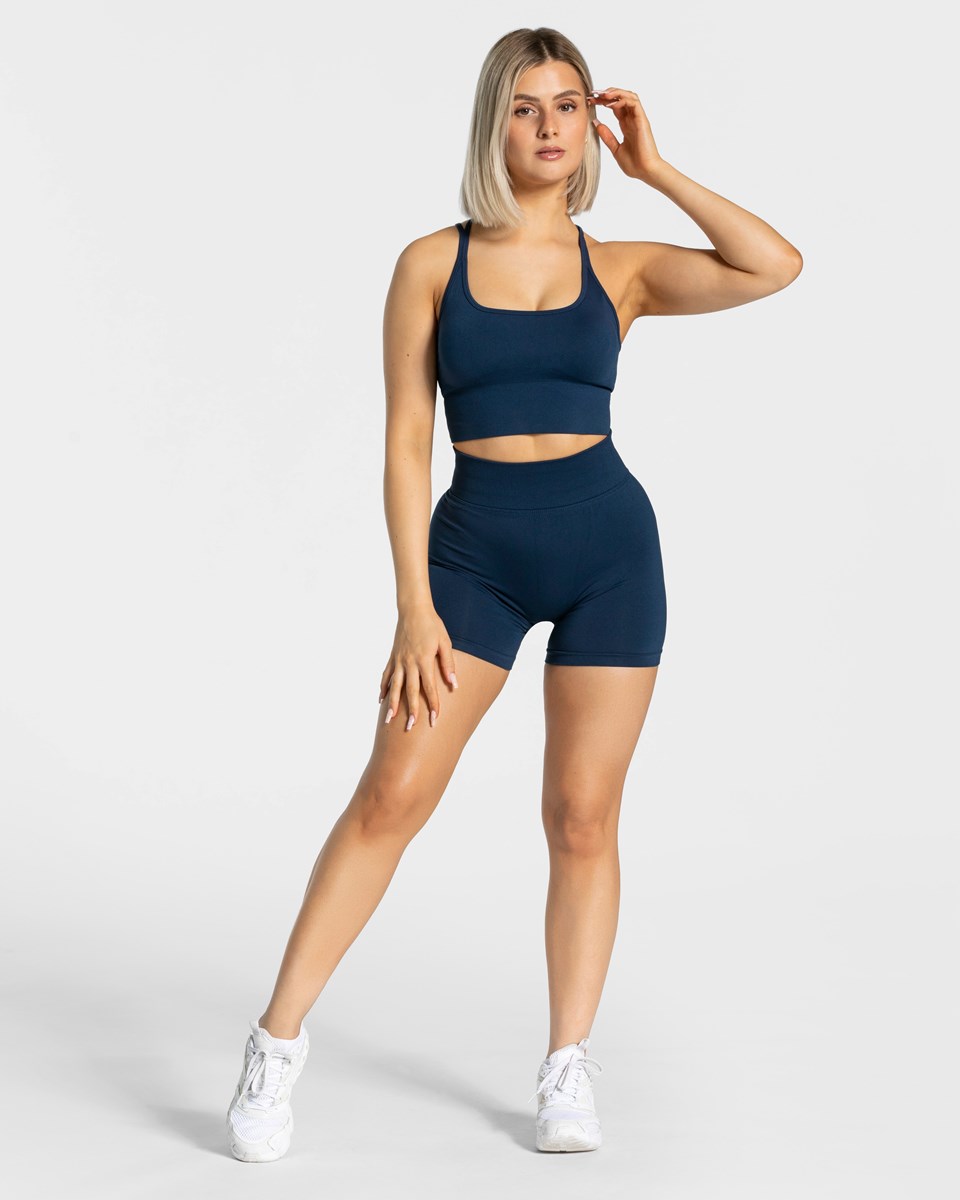 TEVEO Statement Scrunch Shorts Dunkelblau | 470562ASK