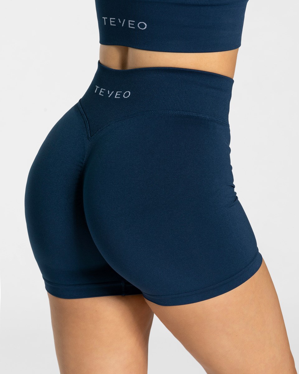 TEVEO Statement Scrunch Shorts Dunkelblau | 470562ASK