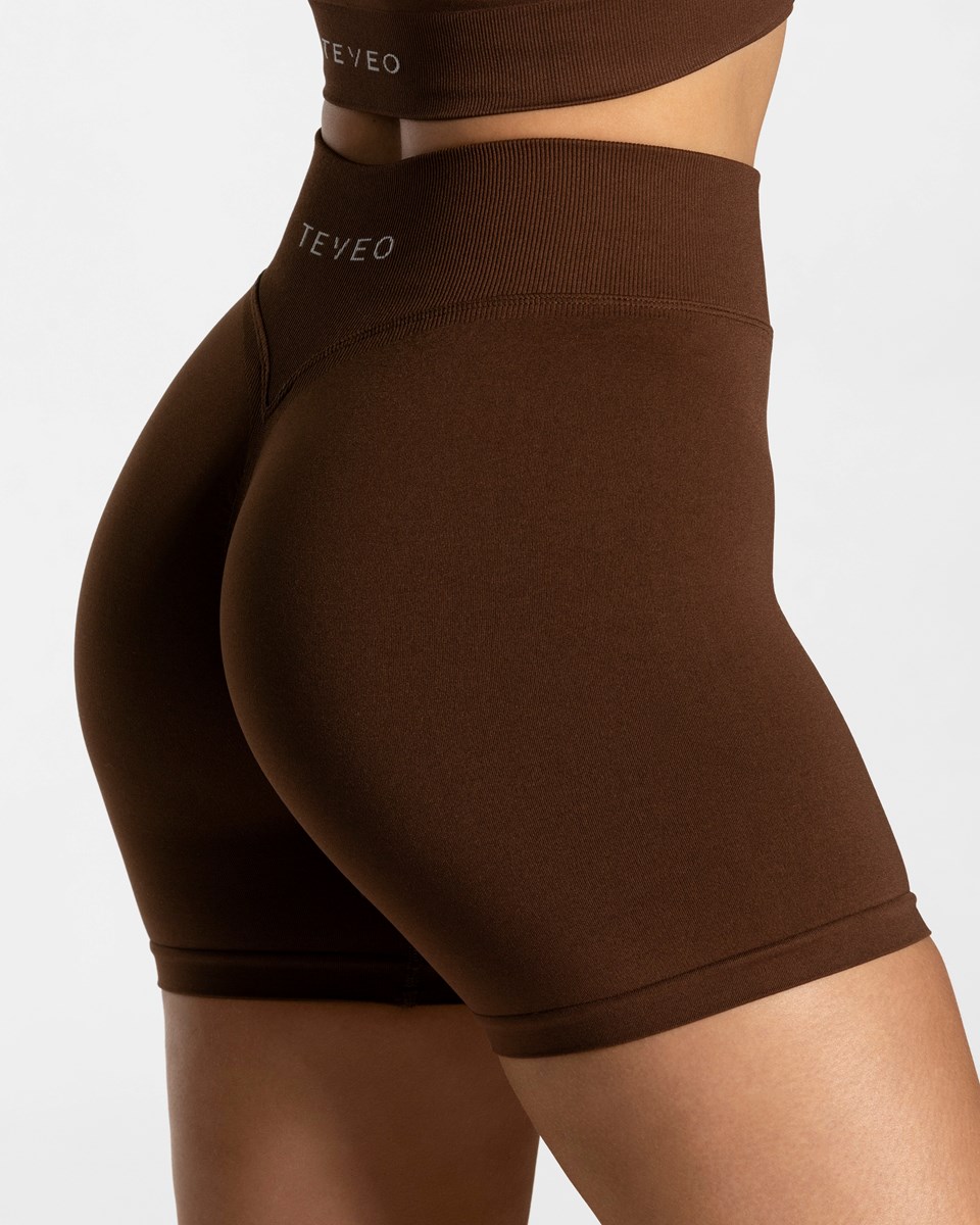 TEVEO Statement Scrunch Shorts Kaffee | 894305VRX