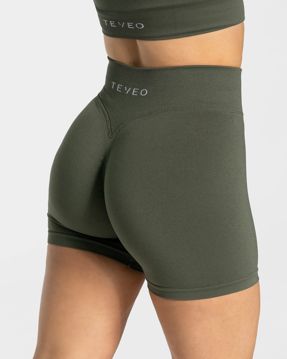 TEVEO Statement Scrunch Shorts Khaki | 903715KRZ
