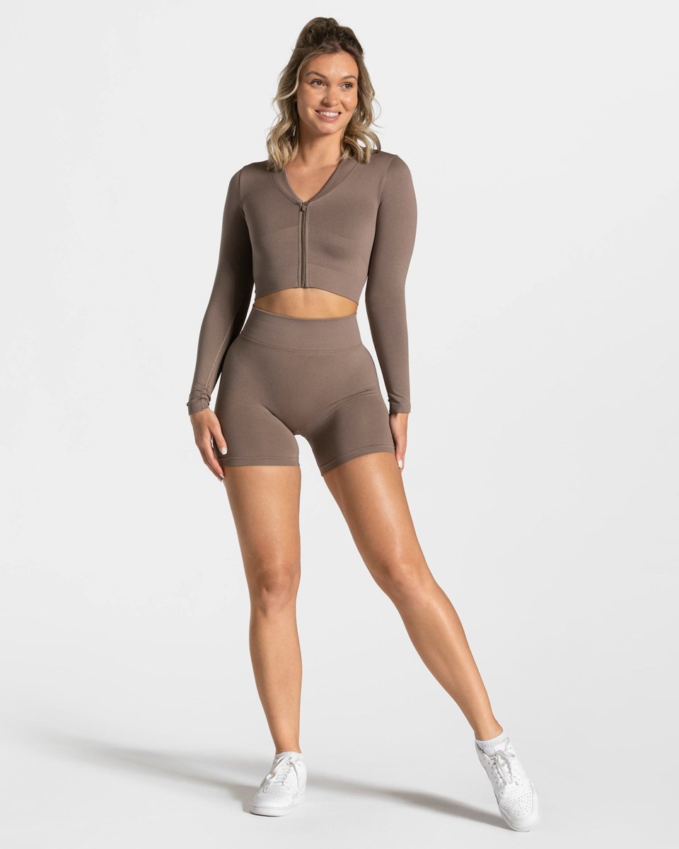 TEVEO Statement Scrunch Shorts Mokka | 104576EIR