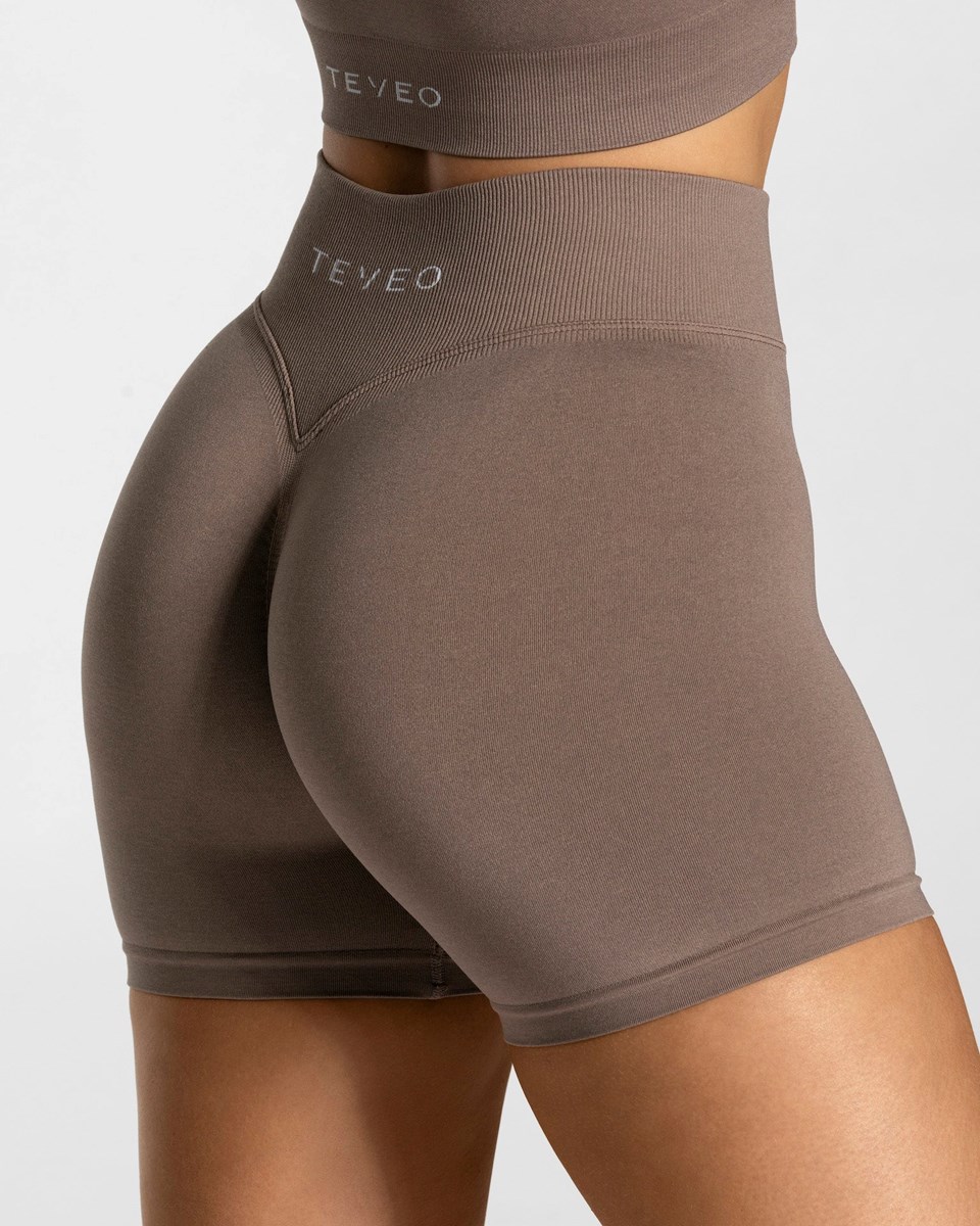TEVEO Statement Scrunch Shorts Mokka | 104576EIR