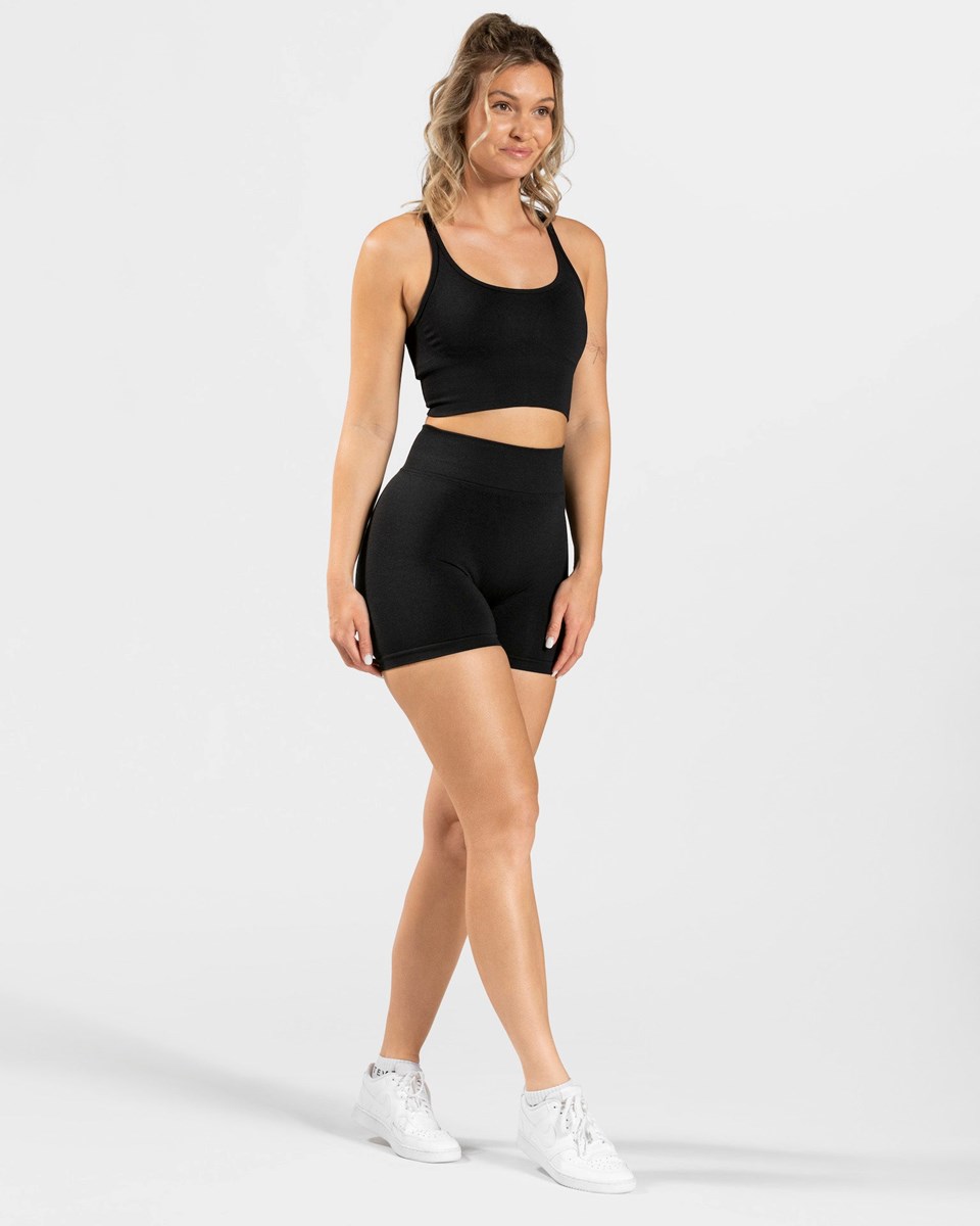 TEVEO Statement Scrunch Shorts Schwarz | 105837GKI