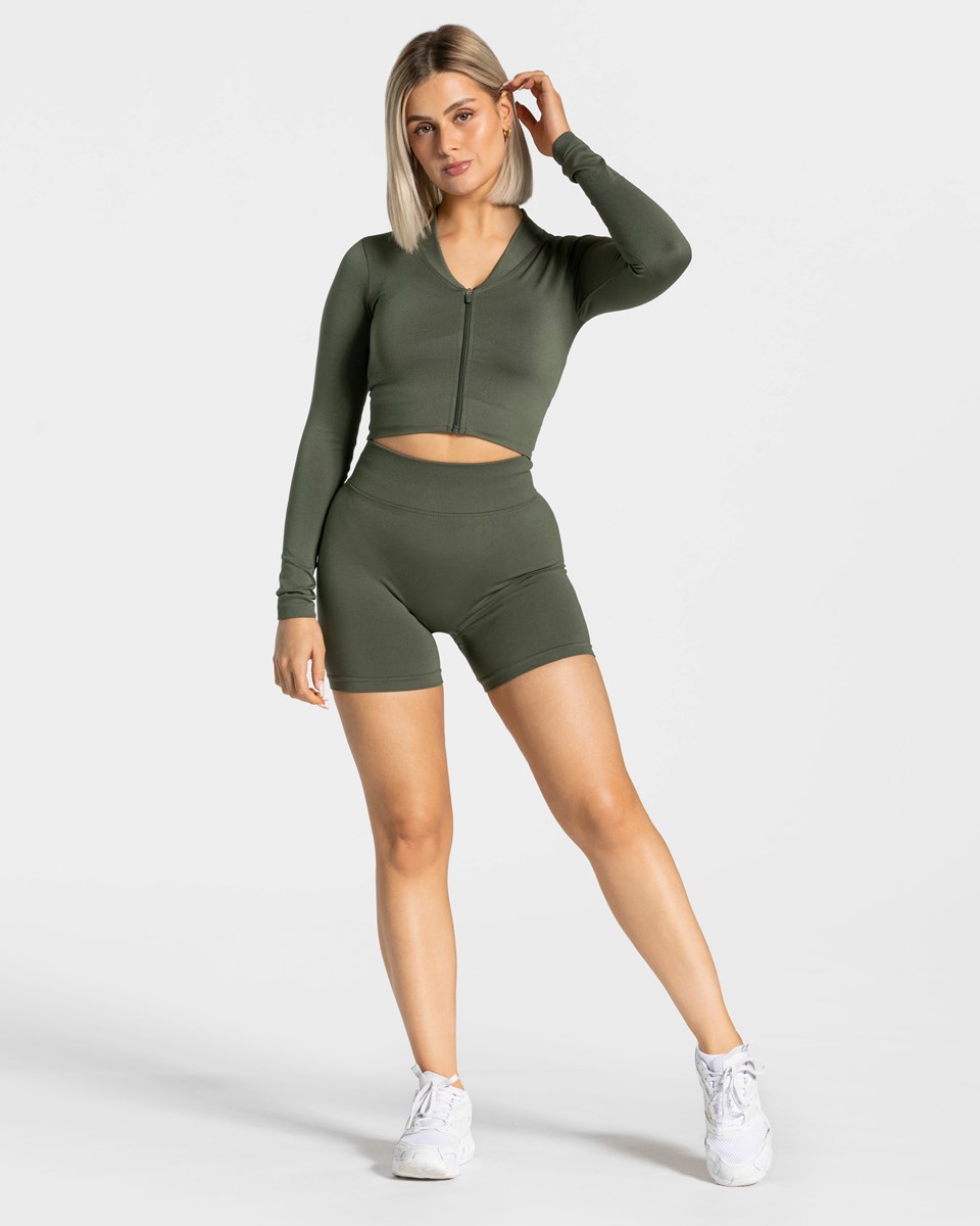 TEVEO Statement Zip Jackets Khaki | 623815ANU