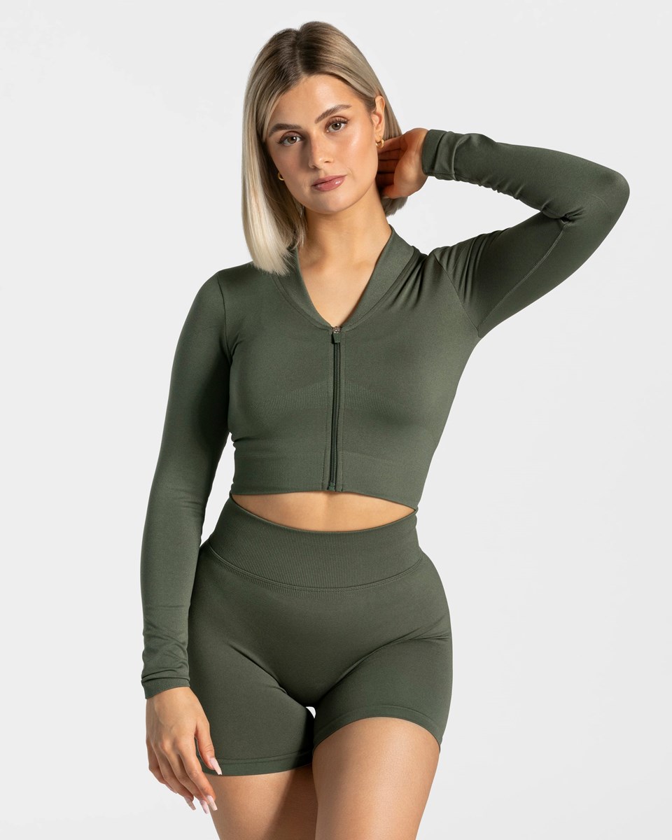 TEVEO Statement Zip Jackets Khaki | 623815ANU