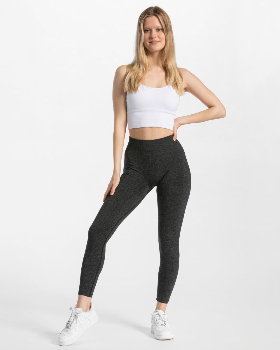 TEVEO Timeless Scrunch Leggings Dunkelgrau | 361478BEX