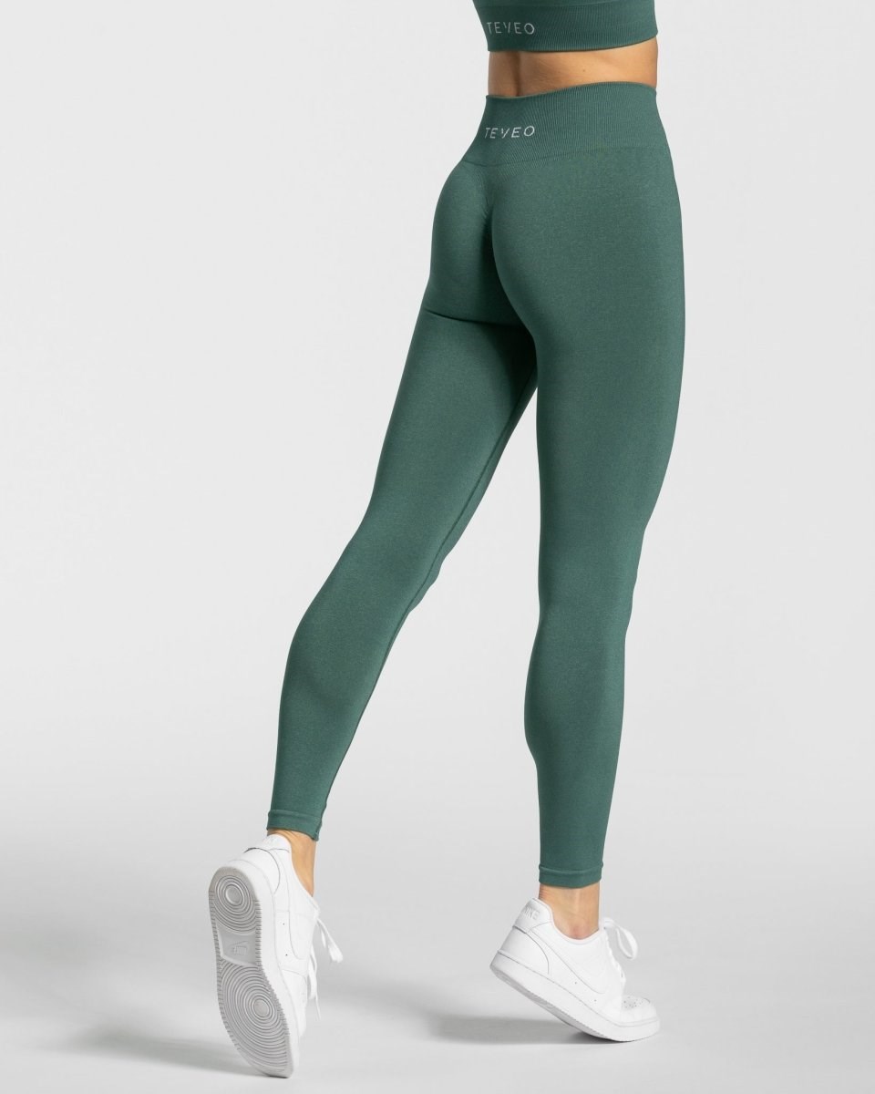 TEVEO Timeless Scrunch Leggings Dunkelgrün | 507194IEV