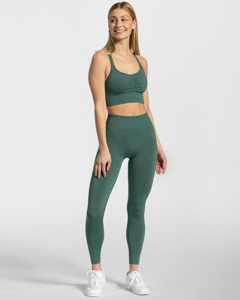TEVEO Timeless Scrunch Leggings Dunkelgrün | 507194IEV