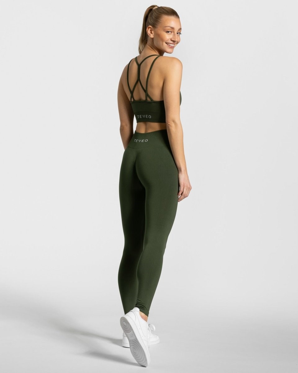 TEVEO Timeless Scrunch Leggings Khaki | 709148AQI
