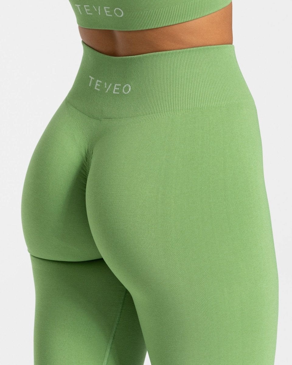 TEVEO Timeless Scrunch Leggings Olivgrün | 051382IBU