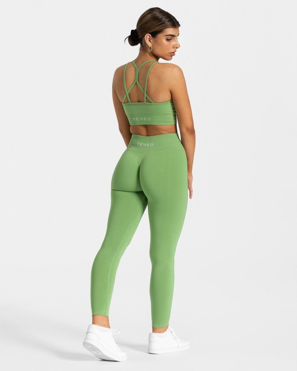 TEVEO Timeless Scrunch Leggings Olivgrün | 051382IBU
