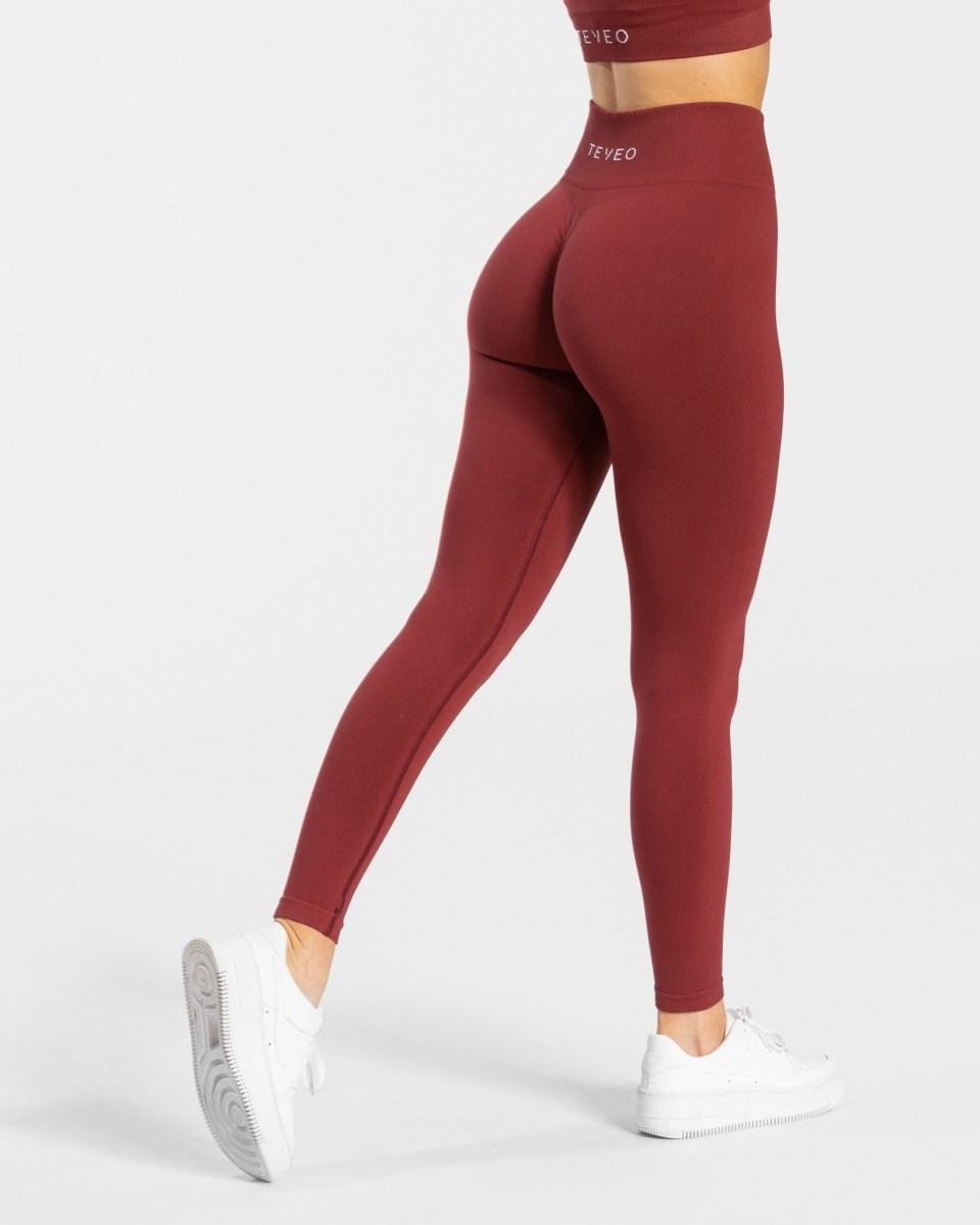 TEVEO Timeless Scrunch Leggings Rot | 698720XZV
