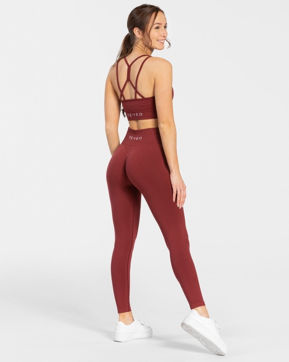TEVEO Timeless Scrunch Leggings Rot | 698720XZV