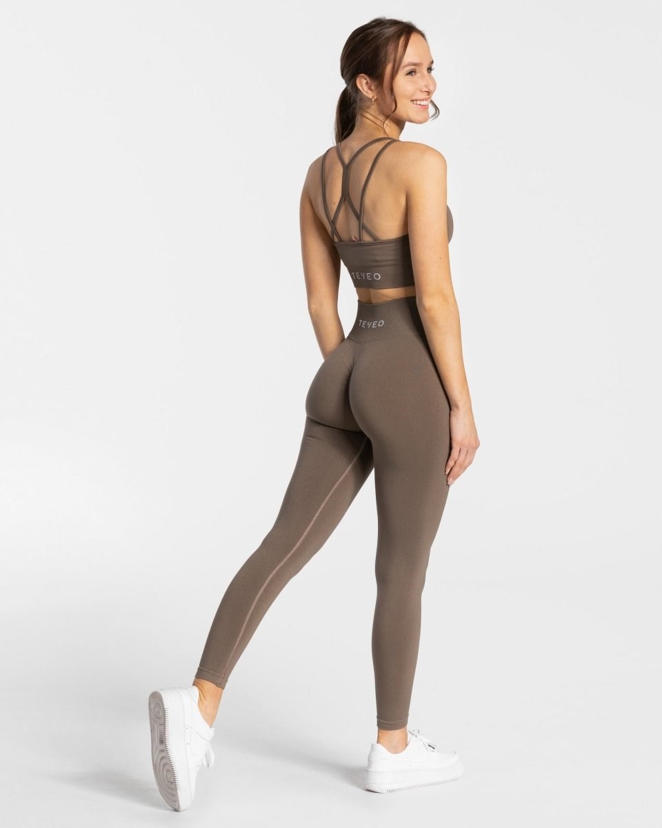TEVEO Timeless Scrunch Leggings Taupe | 081254ZDT