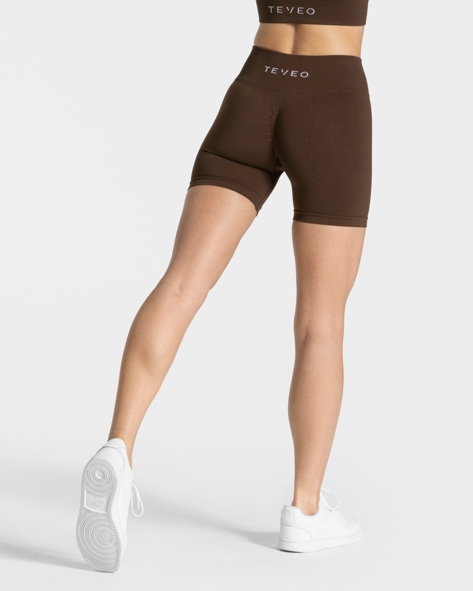TEVEO Timeless Scrunch Shorts Dunkelbraun | 315680JCY