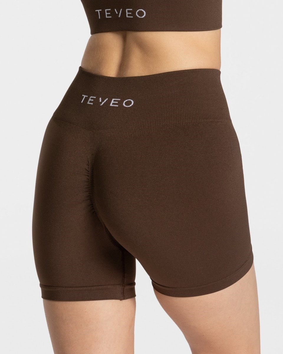 TEVEO Timeless Scrunch Shorts Dunkelbraun | 315680JCY