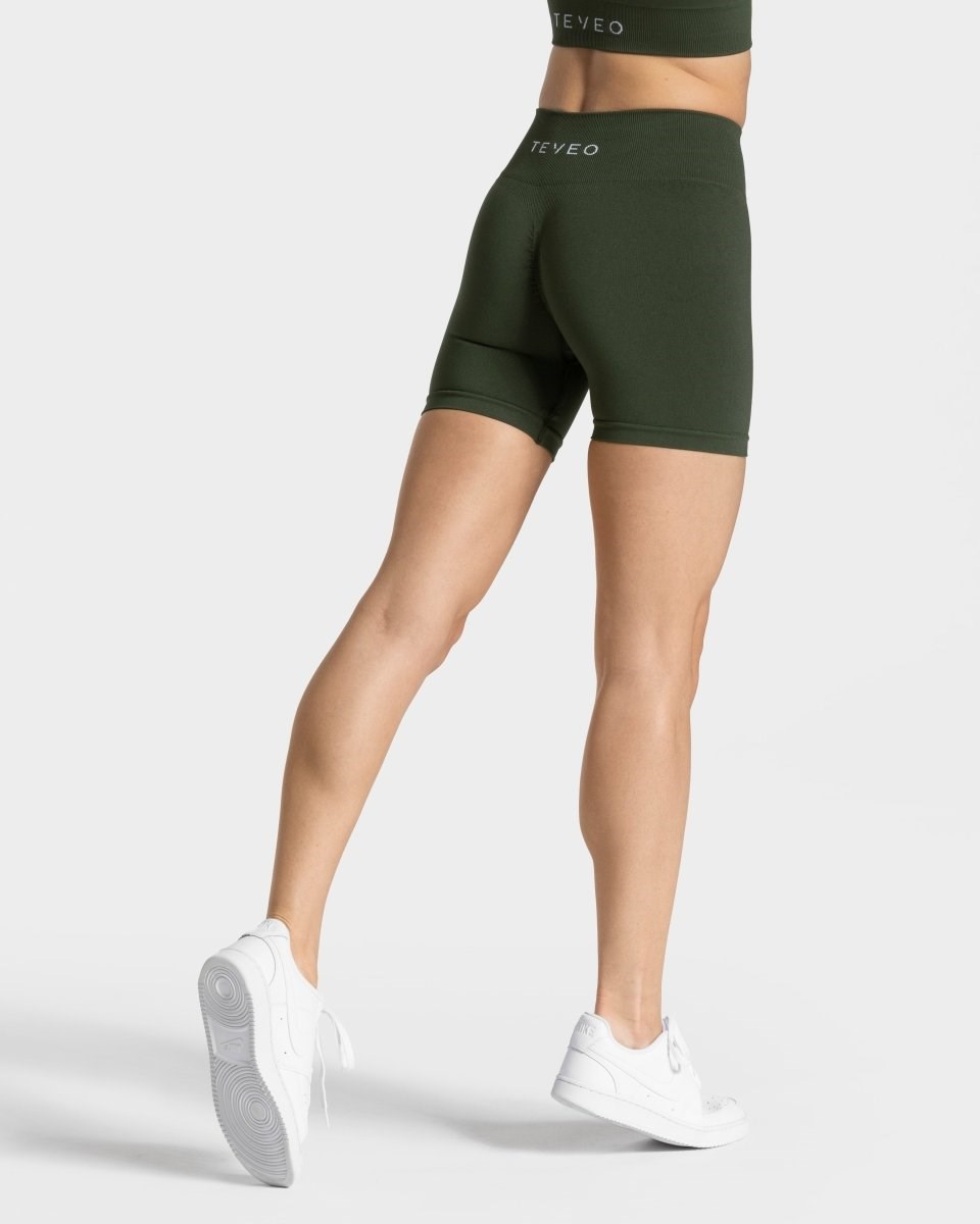 TEVEO Timeless Scrunch Shorts Khaki | 617083ADO