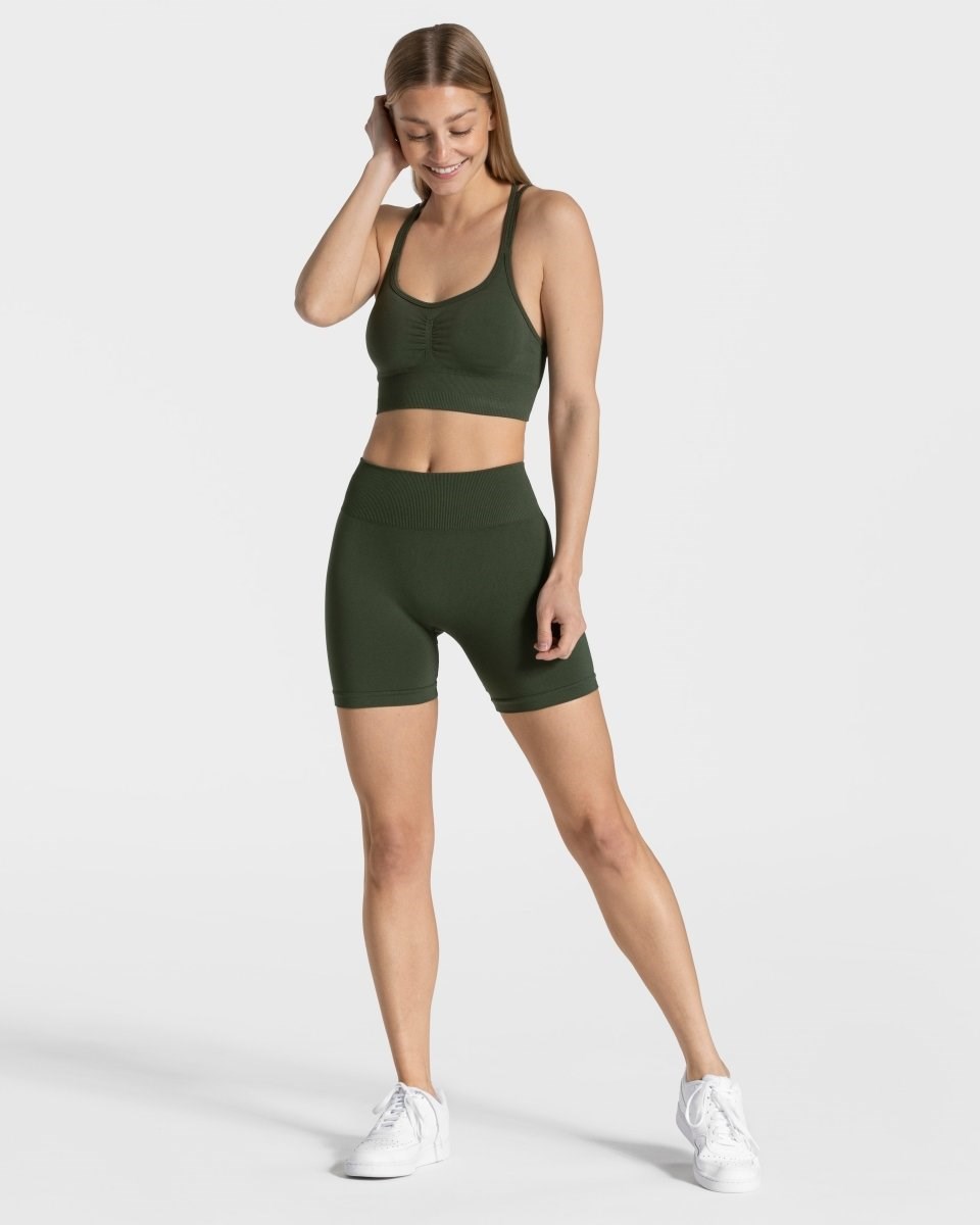 TEVEO Timeless Scrunch Shorts Khaki | 617083ADO