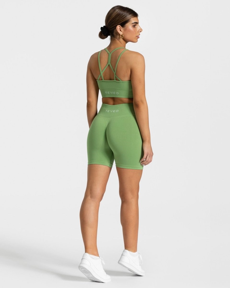 TEVEO Timeless Scrunch Shorts Olivgrün | 584613VYN