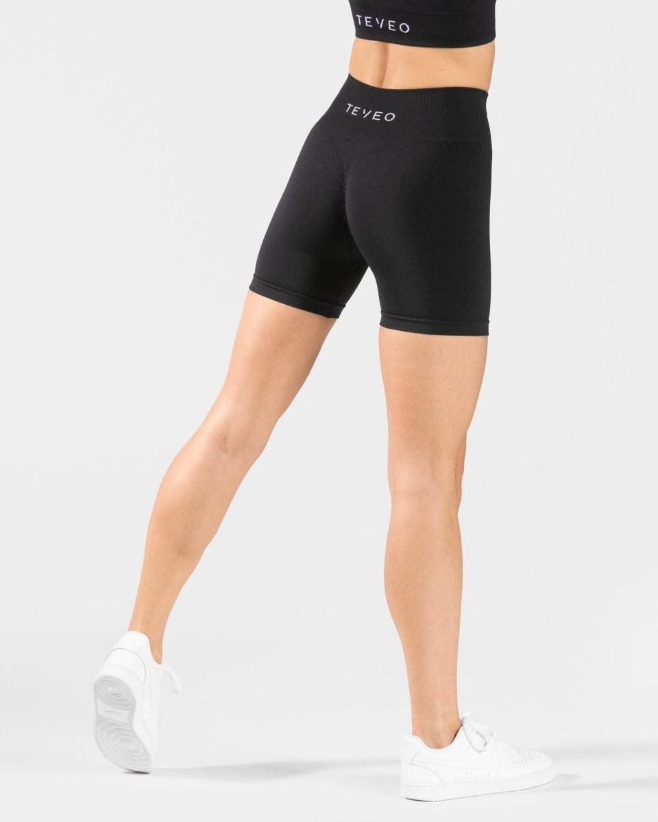 TEVEO Timeless Scrunch Shorts Schwarz | 879216YCM