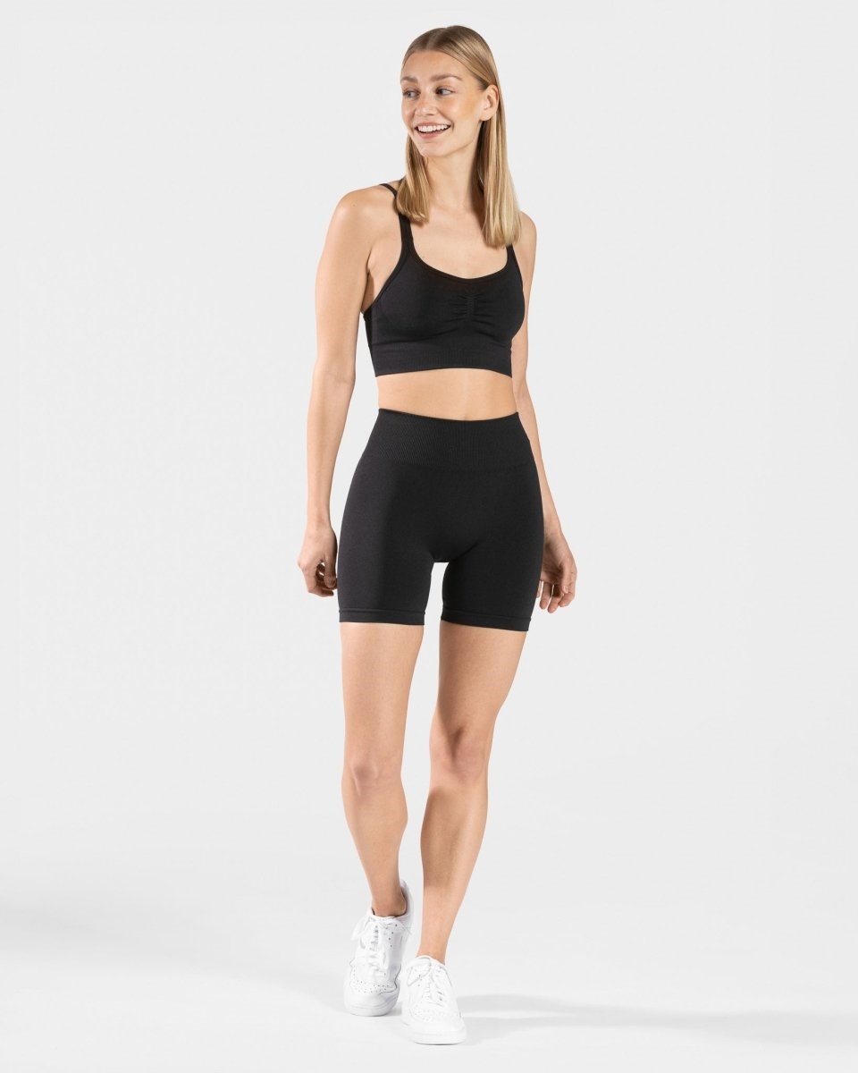 TEVEO Timeless Scrunch Shorts Schwarz | 879216YCM