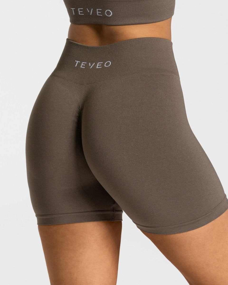 TEVEO Timeless Scrunch Shorts Taupe | 081537HRM