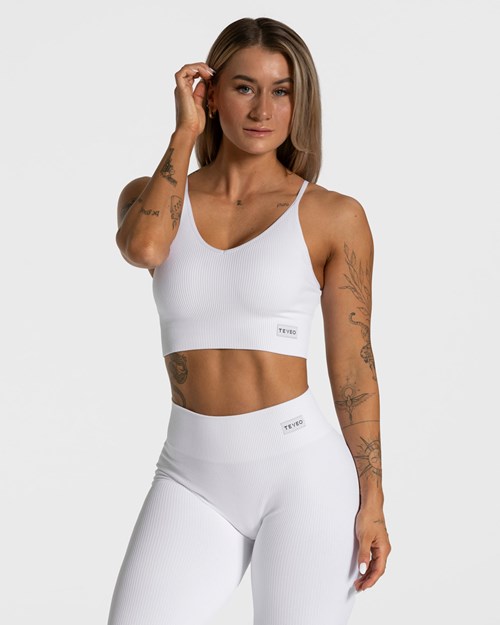 TEVEO Elegant Cross Top Weiß | 851246XFM