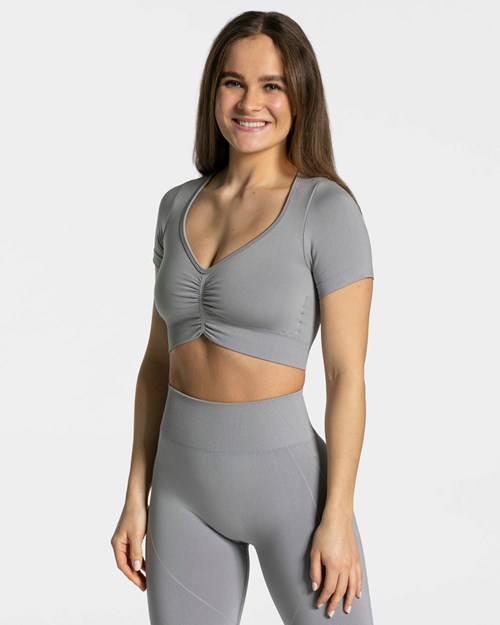 TEVEO Focus Crop Top Gray | 093264LME